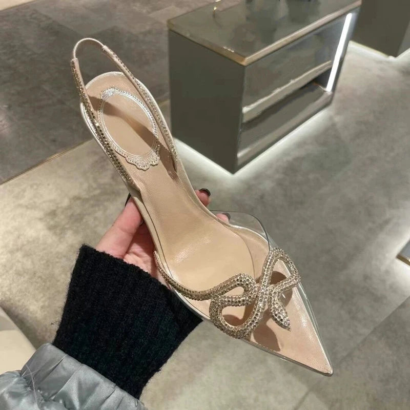 Metallic Snake Decor Women's Slip-On Back Strap Mule Pumps