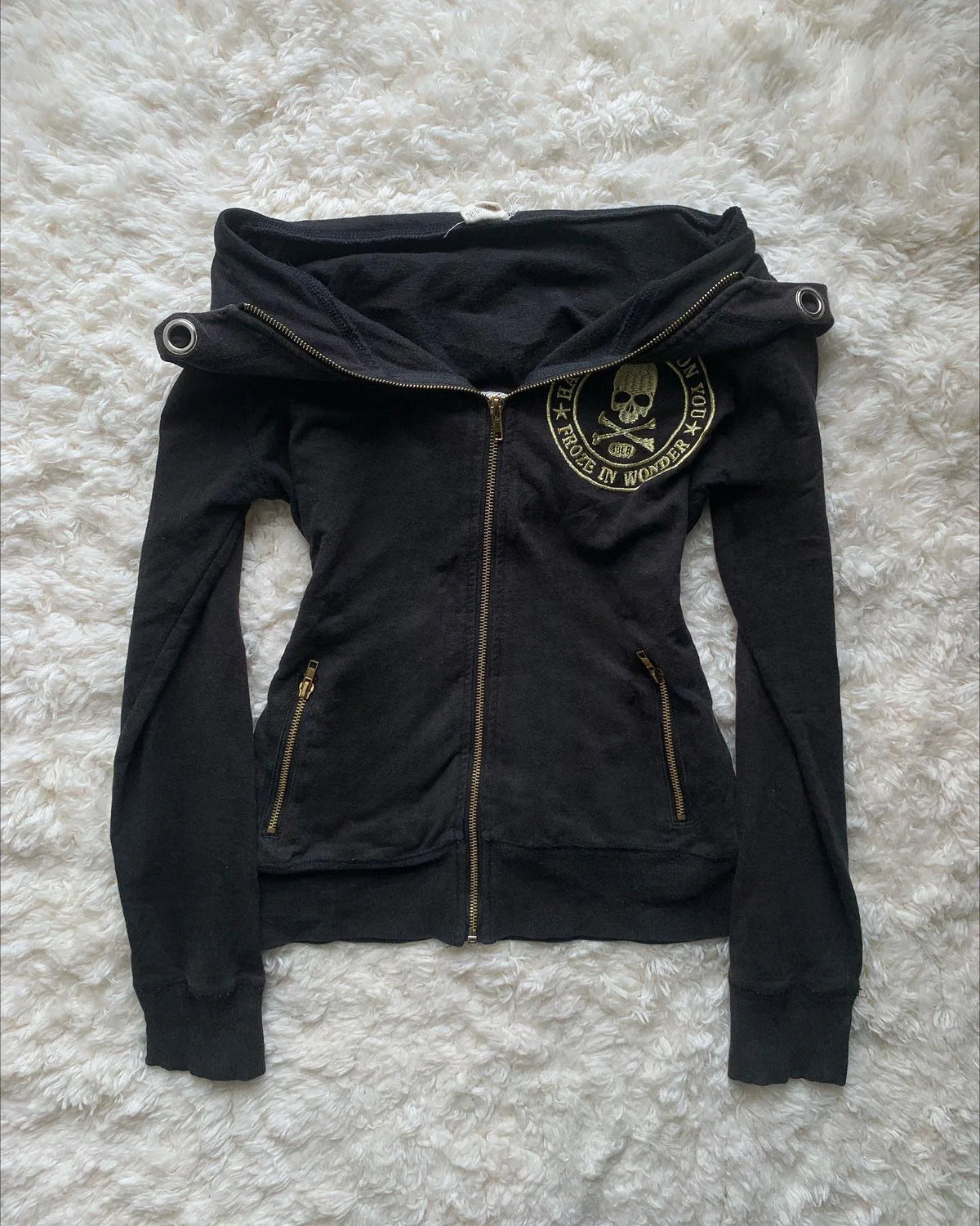 Y2K Vintage Blue Denim Jacket Women Harajuku Fashion  Short Multi Zip Zipper Coat Gothic Punk Sexy Slim Fit Stand Collar Jacket