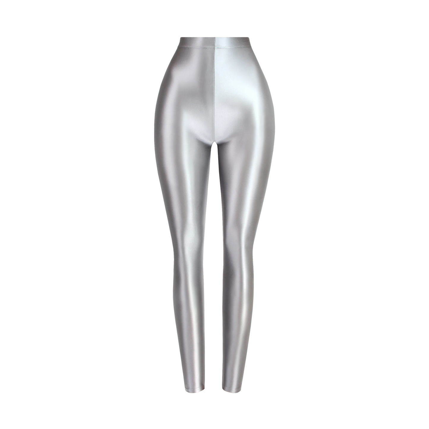 Shiny Glossy Opaque High Waist Spandex Elastic Women's Solid Color Leggings