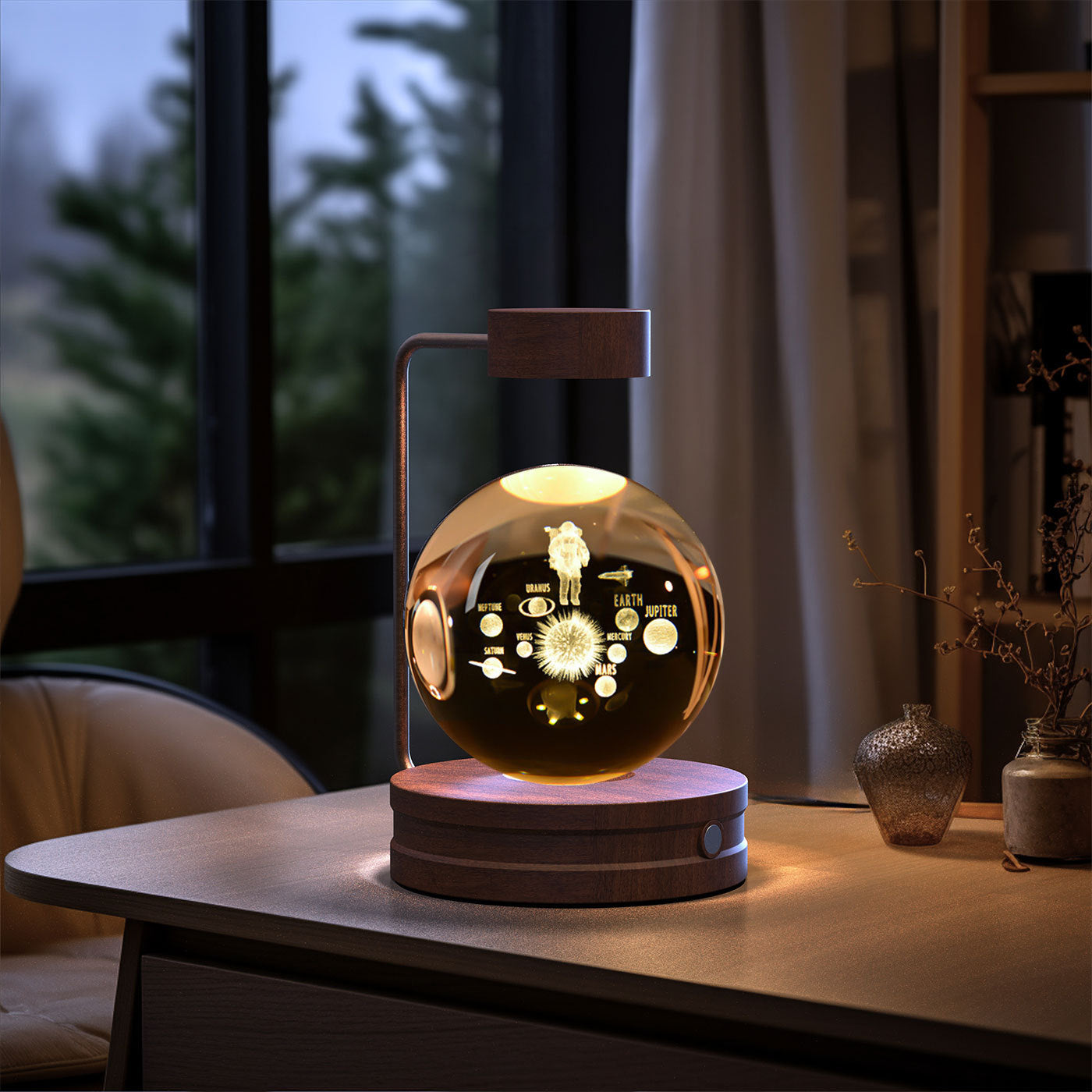 Crystal Ball Cosmic Indoor USB Bedside Night Light Lamp