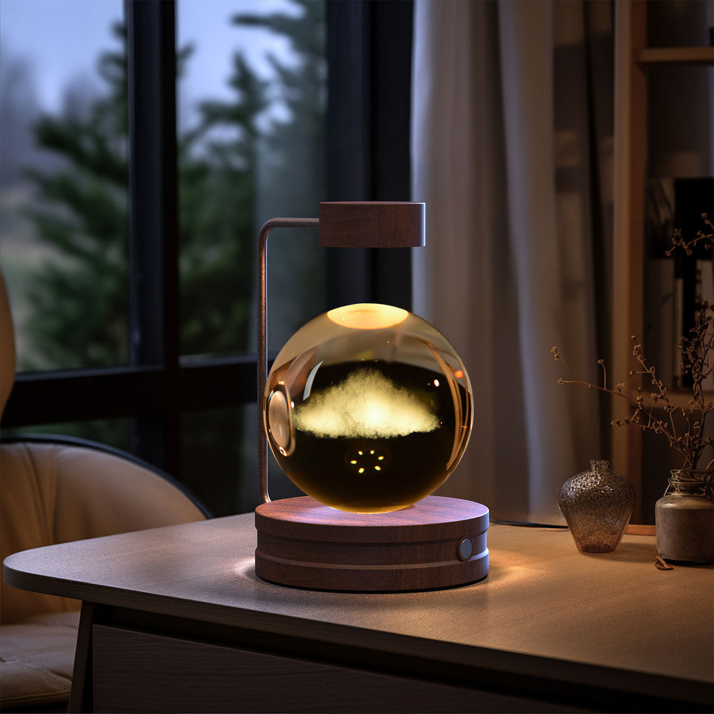 Crystal Ball Cosmic Indoor USB Bedside Night Light Lamp
