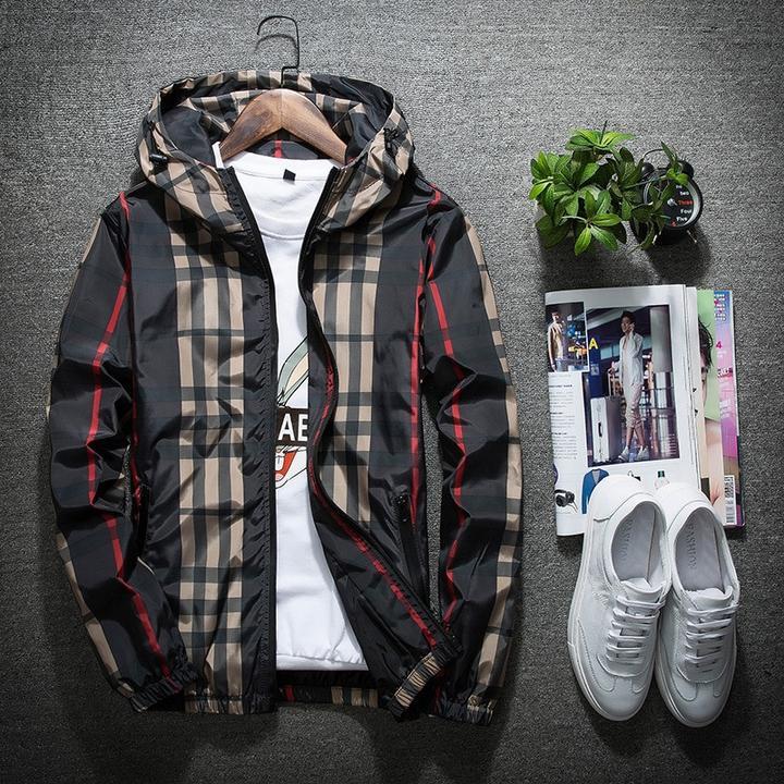 Men's Camoflauge/English Plaid Hooded Luminous Zipper Jacket to 5X Big & Tall