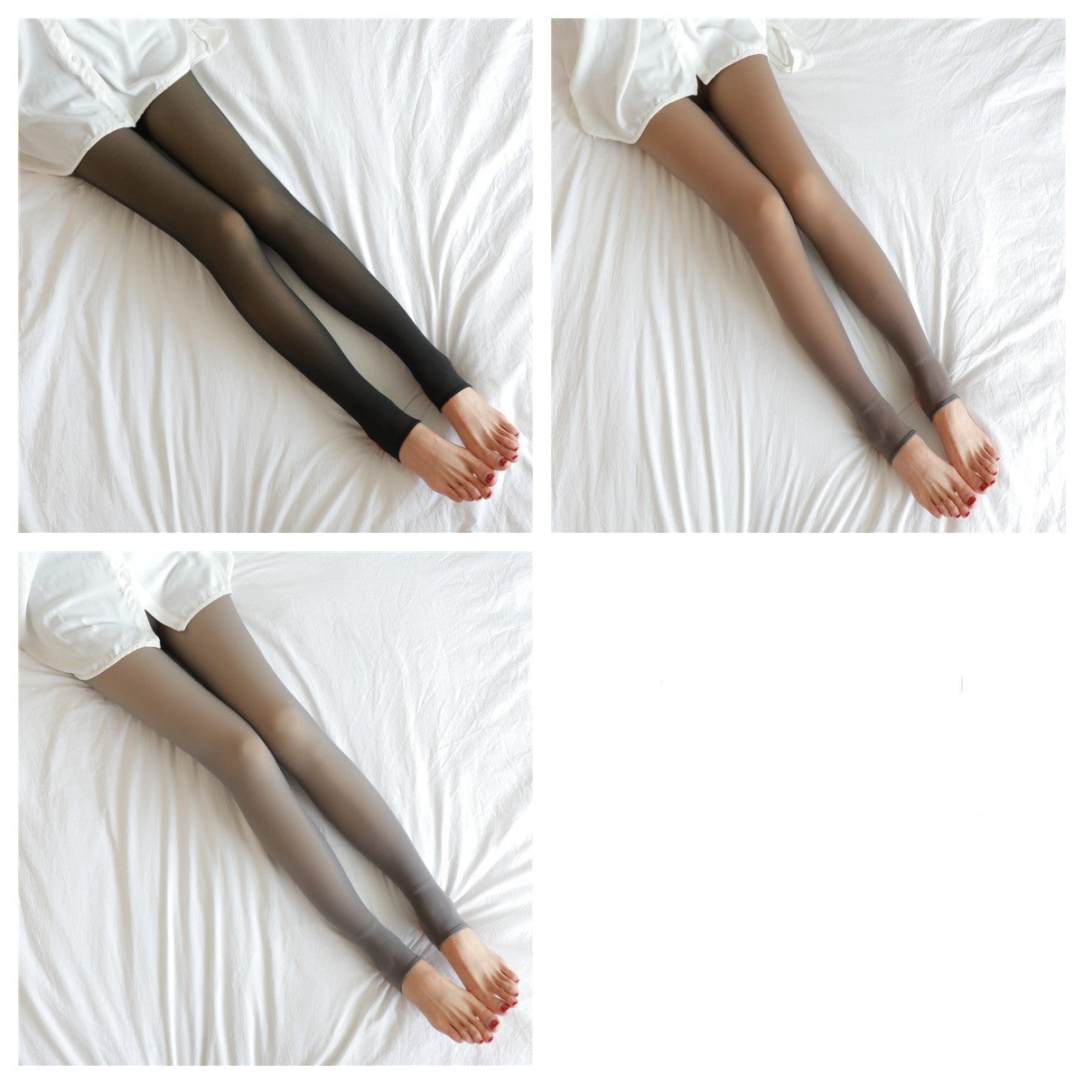 2-Pack/3-Pack Translucent Velvet  Fleece Lined Thermal Winter Tights