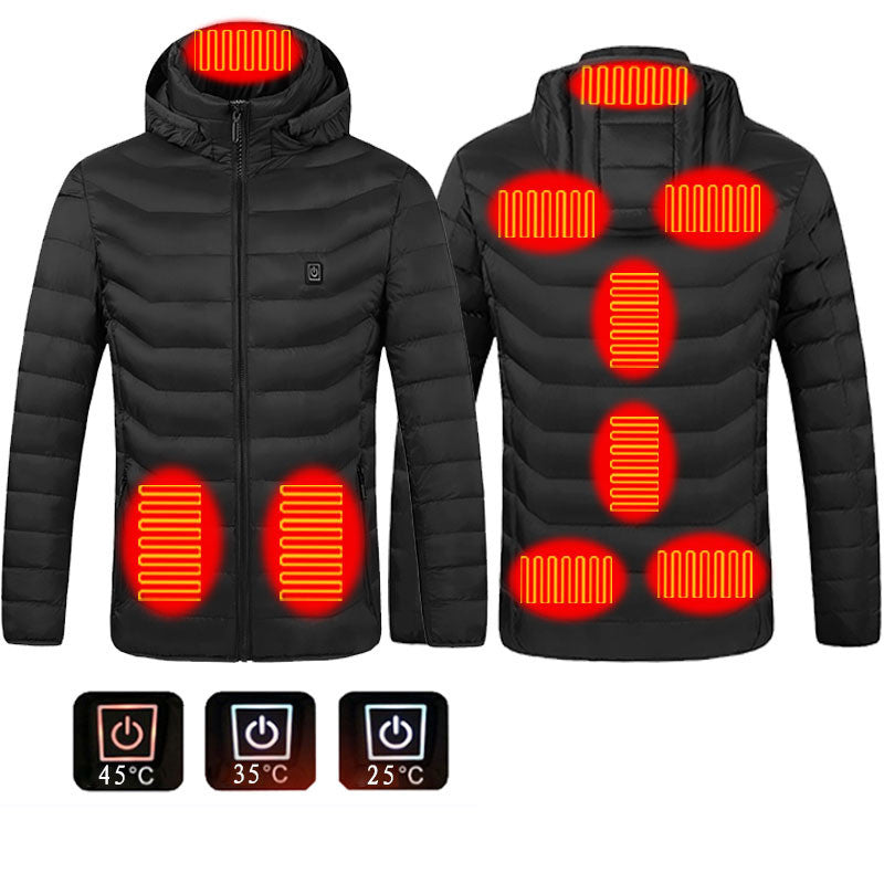 Men's Electric Heating Insulated Hooded Windbreaker Puffer Jacket