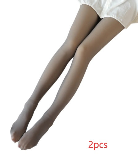 2-Pack/3-Pack Translucent Velvet  Fleece Lined Thermal Winter Tights