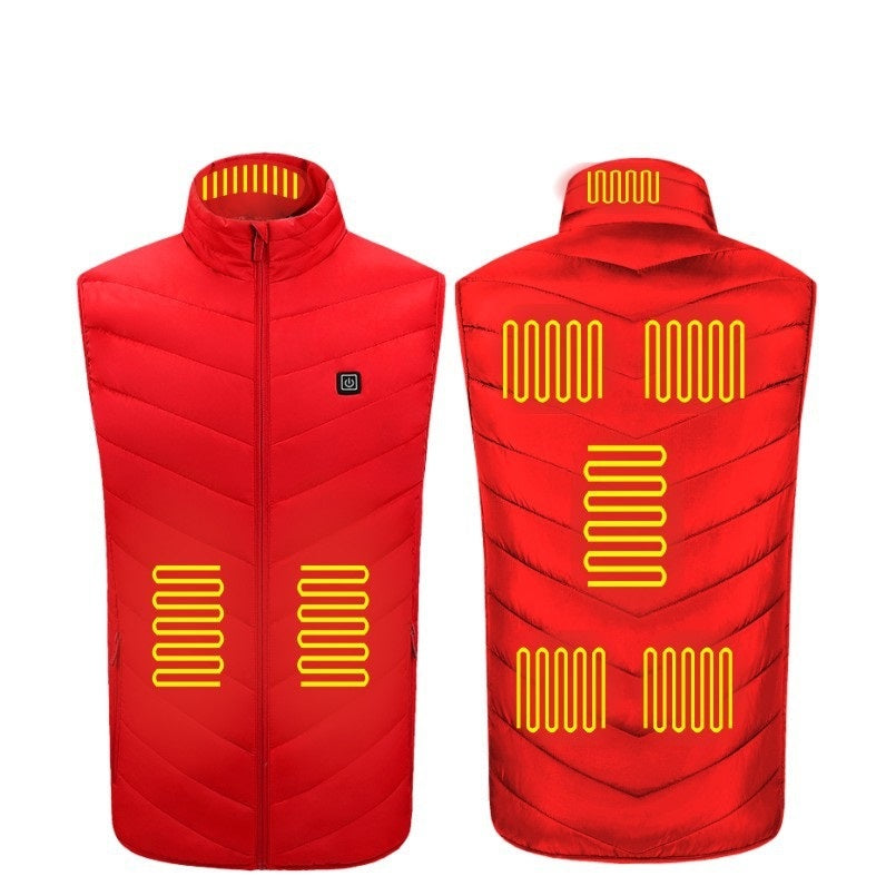 Men's Heated Stand Collar Washable USB Charging Cotton Down Electric Vest