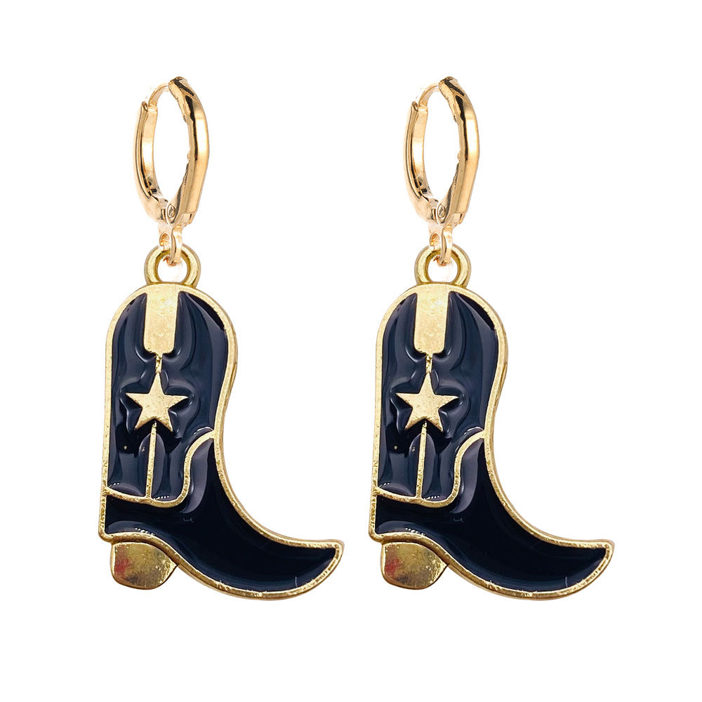 Retro Western Personalized Cowgirl Boot/Hat Earrings