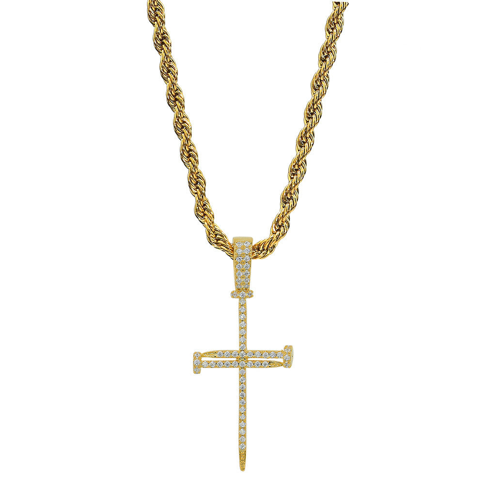 Cross/Ankh Design Hip-Hop Zirconia Chain Necklace