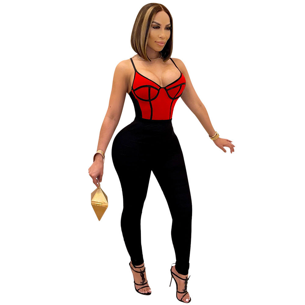 Corset Top Design Skin Tight Women's Jumpsuit