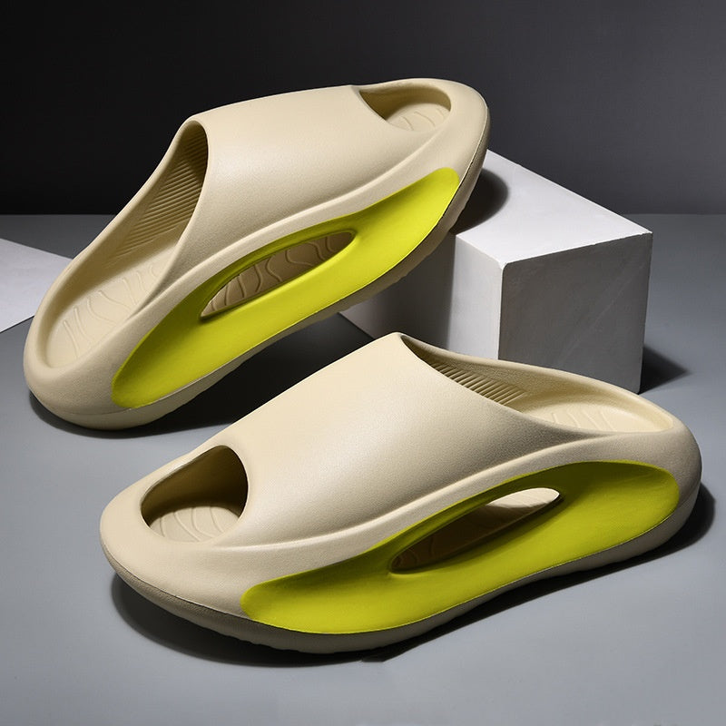 Unisex Peep Toe Slipper Hollow-Out Flat Beach Slipper Slides