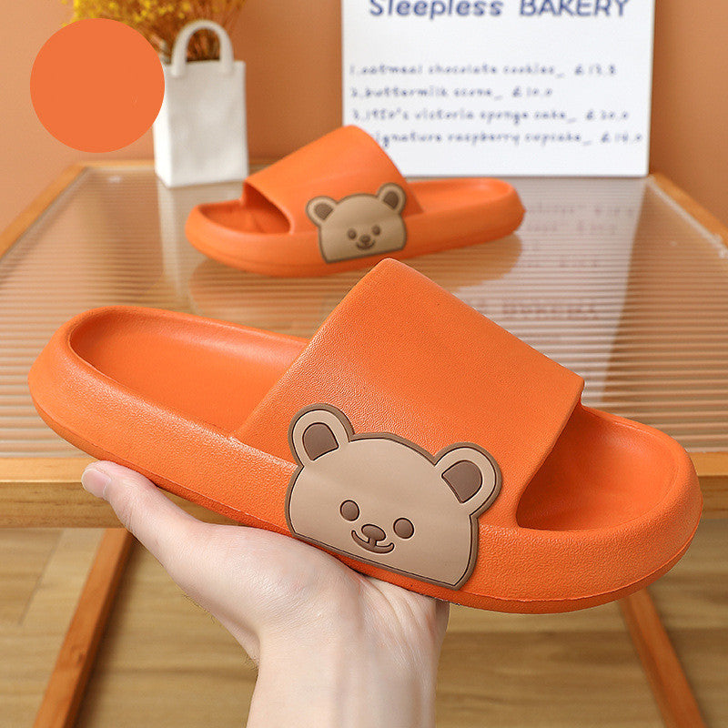 Unisex Teddy Bear/Bunny Thick Sole Flip-Flop Slipper Slides