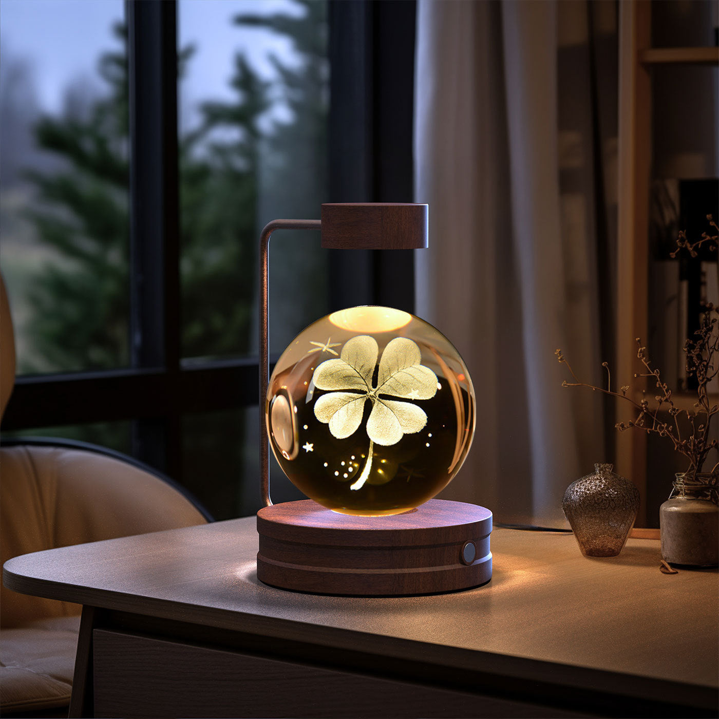 Crystal Ball Cosmic Indoor USB Bedside Night Light Lamp