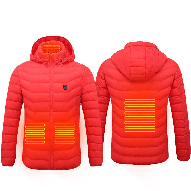 Men's Electric Heating Insulated Hooded Windbreaker Puffer Jacket