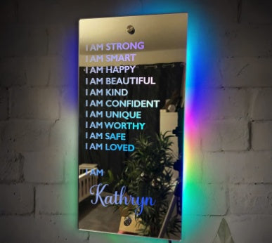 Personalized Customized Name LED Light Up Neon Sign Mirror