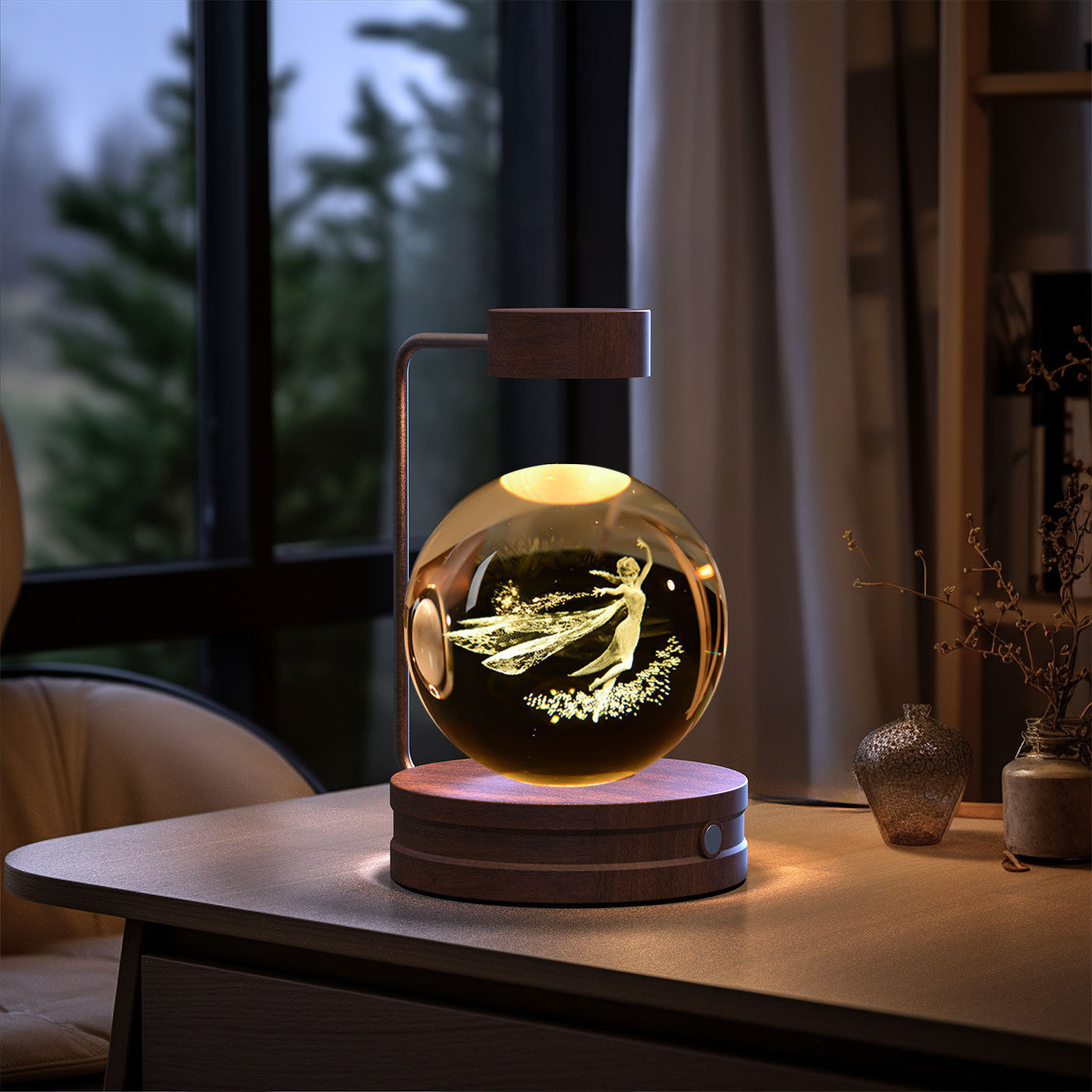 Crystal Ball Cosmic Indoor USB Bedside Night Light Lamp