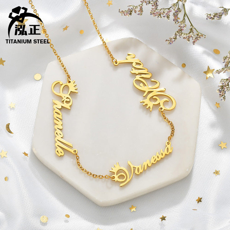 Customized Unisex Personalized Multiple Name Chain Necklace