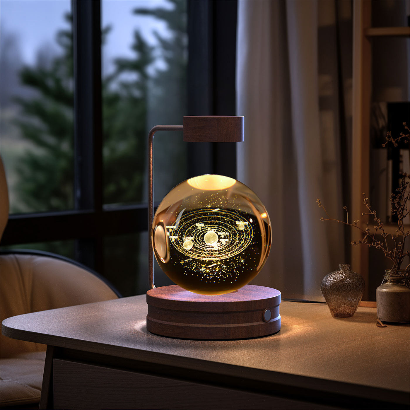 Crystal Ball Cosmic Indoor USB Bedside Night Light Lamp