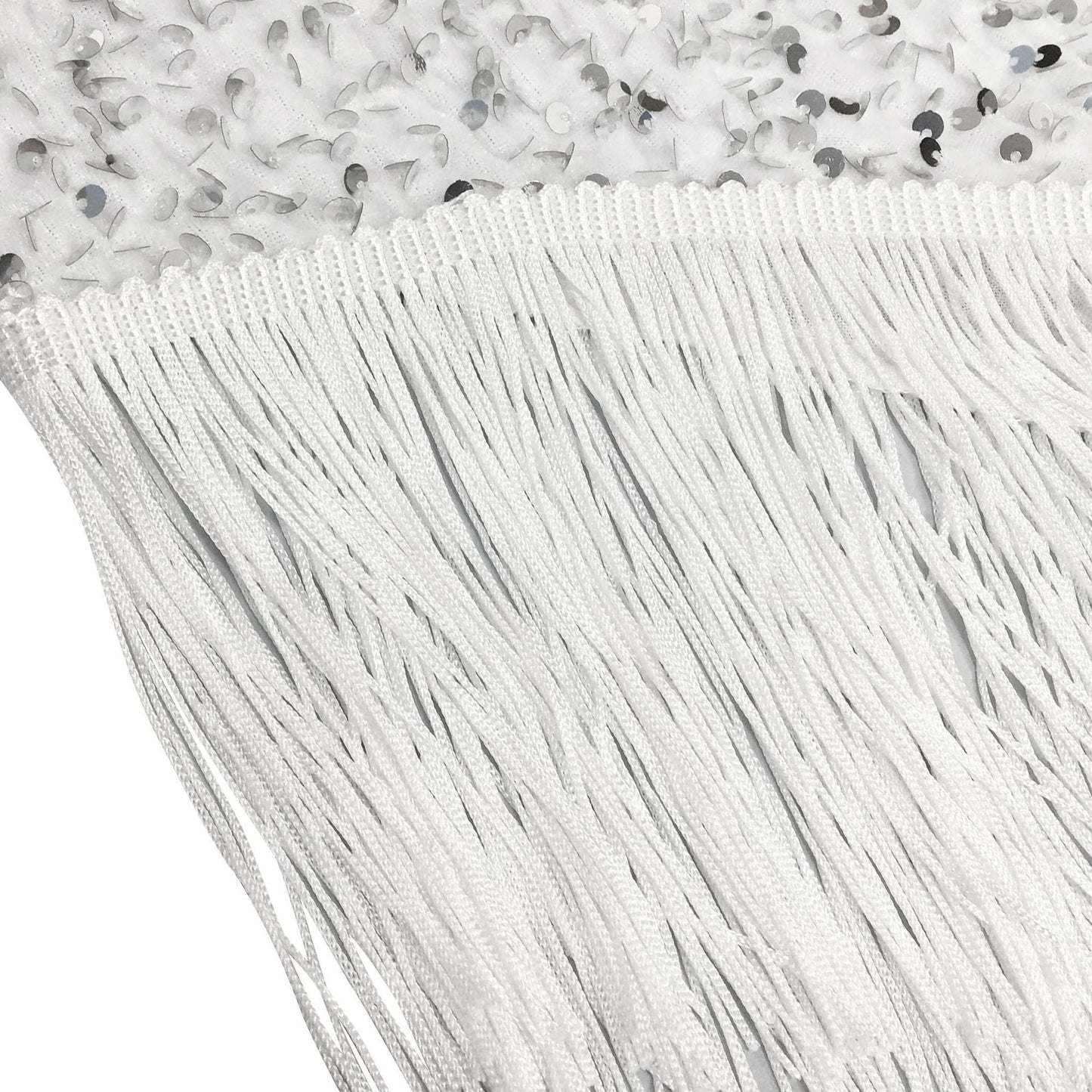 Sequins Diagonal Collar One Shoulder Irregular Slit Tassel Maxi Dress