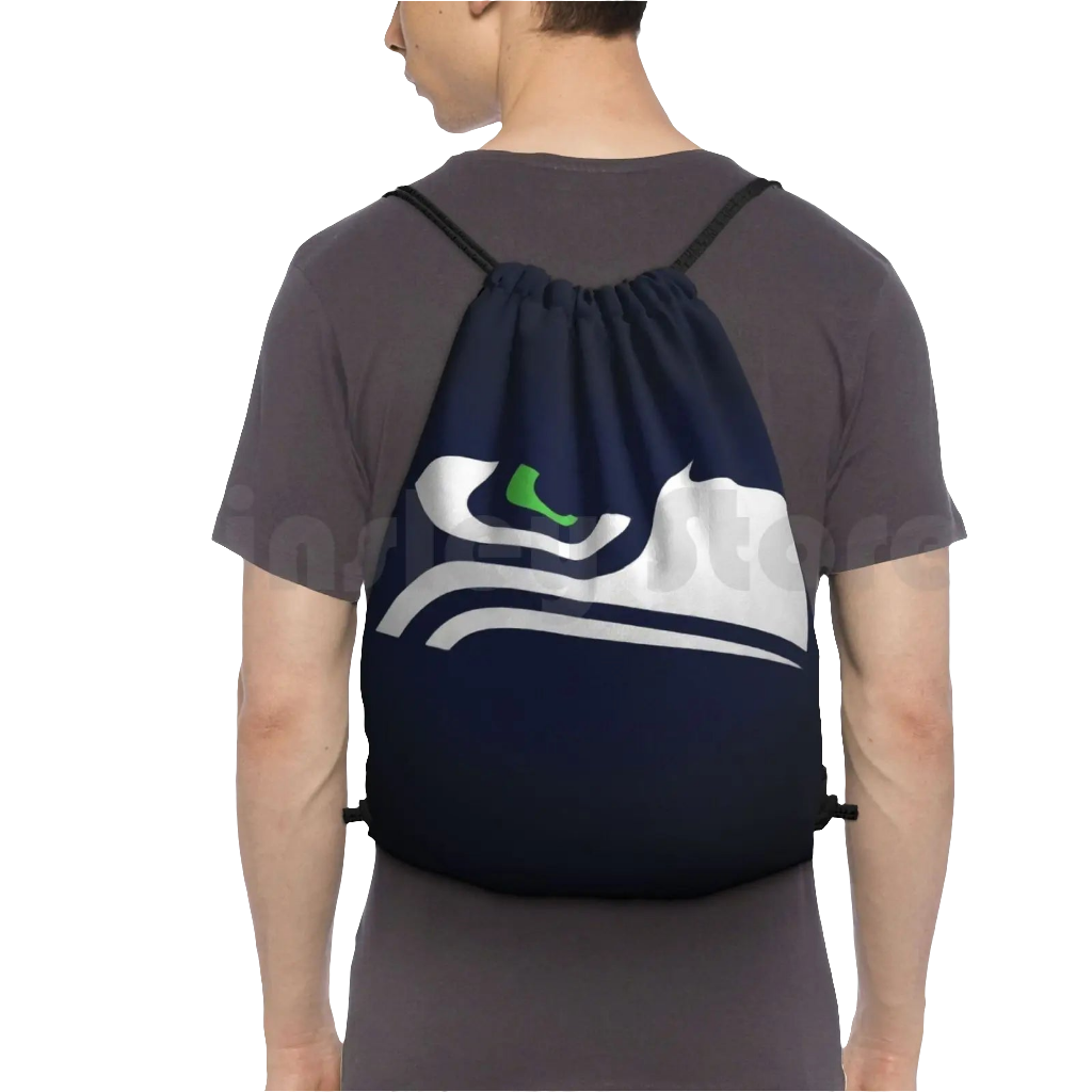 Throwback Unisex Seattle Seahawks Retro Vintage Soft Handle Drawstring Backpack