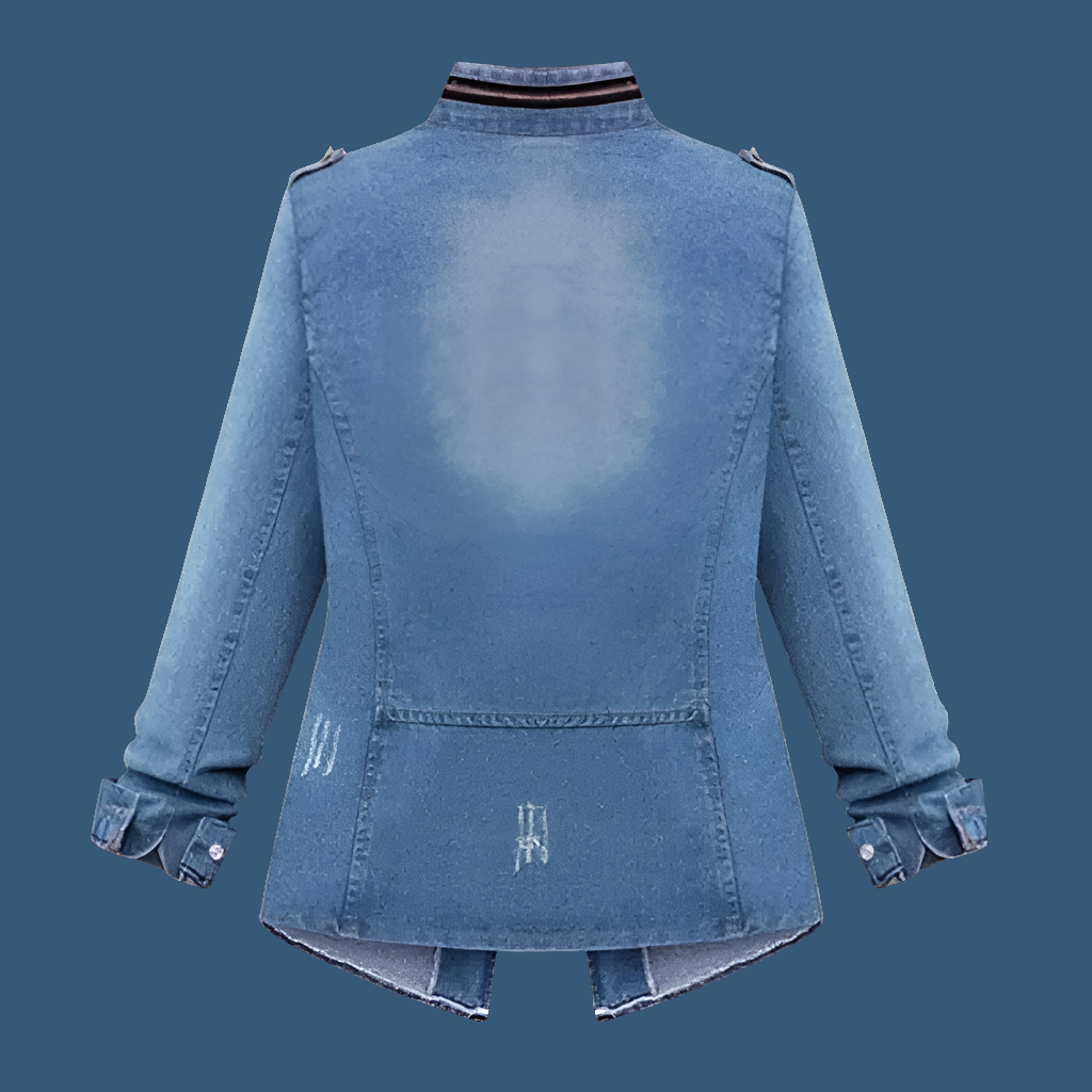 Denim Ladies Long Sleeve Distressed Jeans Jacket Jacket to 5X Plus Size