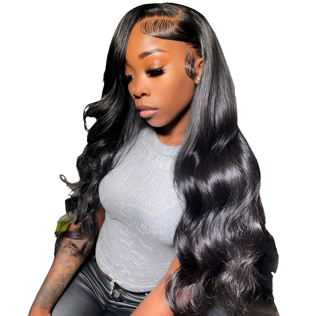 HD Lacefront Natural Black/Platinum Silver Grey Highlighted 13X4/360/13X6 Body Wave Highlighted Human Hair Wigs