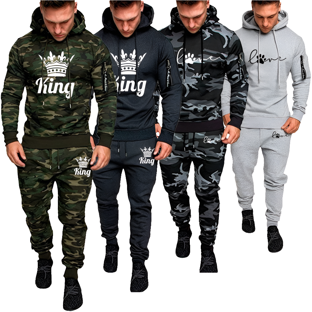 Men's "King" Camouflage Hooded Sweatsuit