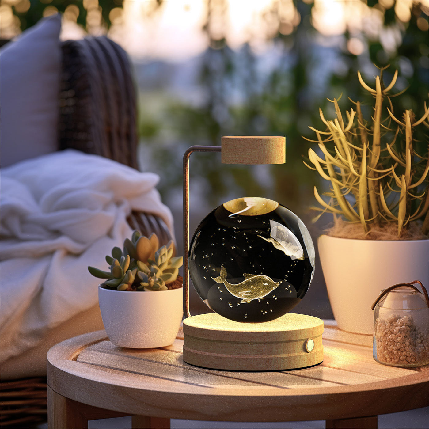 Crystal Ball Cosmic Indoor USB Bedside Night Light Lamp