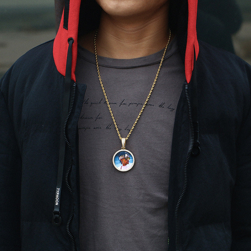 Personalized Customized Hip-Hop Pendant Photo Twist Gold/Silver Chain
