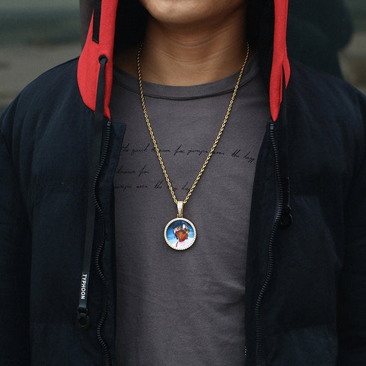 Personalized Customized Hip-Hop Pendant Photo Twist Gold/Silver Chain
