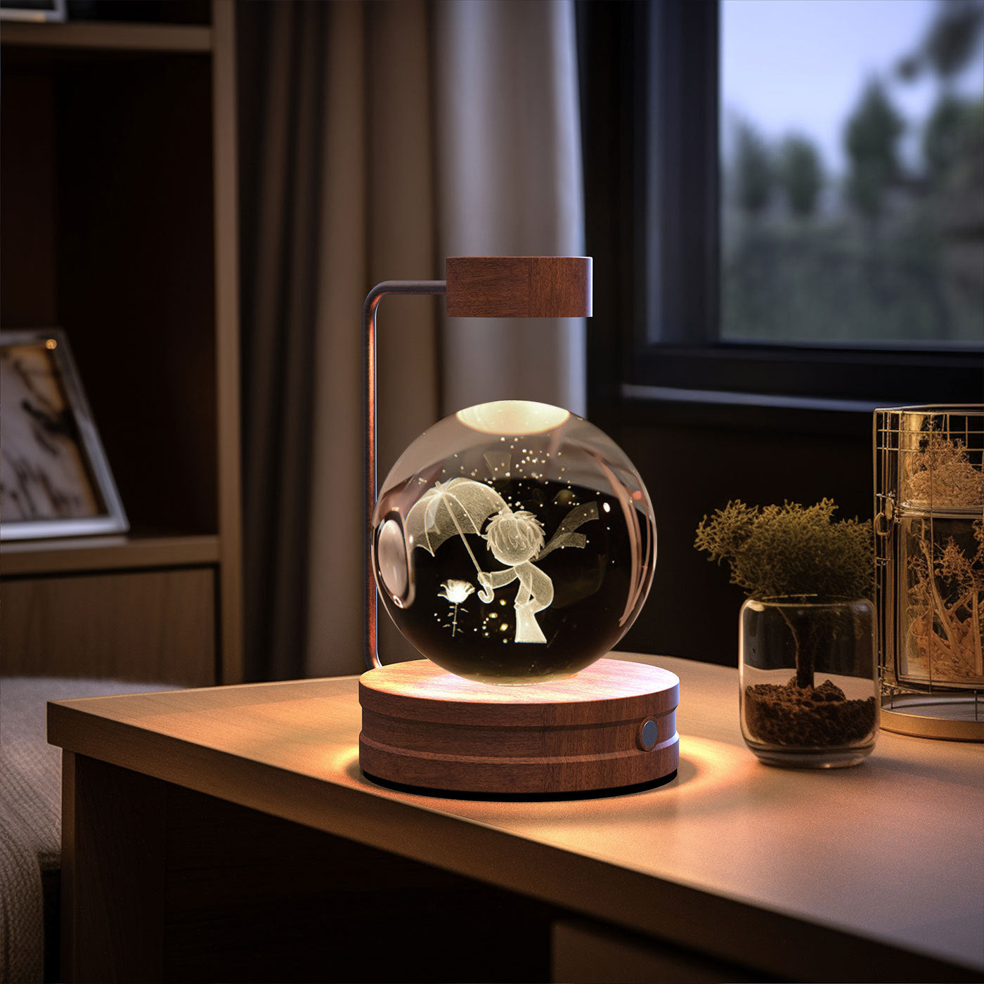 Crystal Ball Cosmic Indoor USB Bedside Night Light Lamp