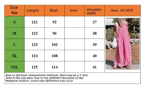 Ruffled Loose Lotus Leaf Casual Sleeveless Pocketed Women's Jumpsuit
