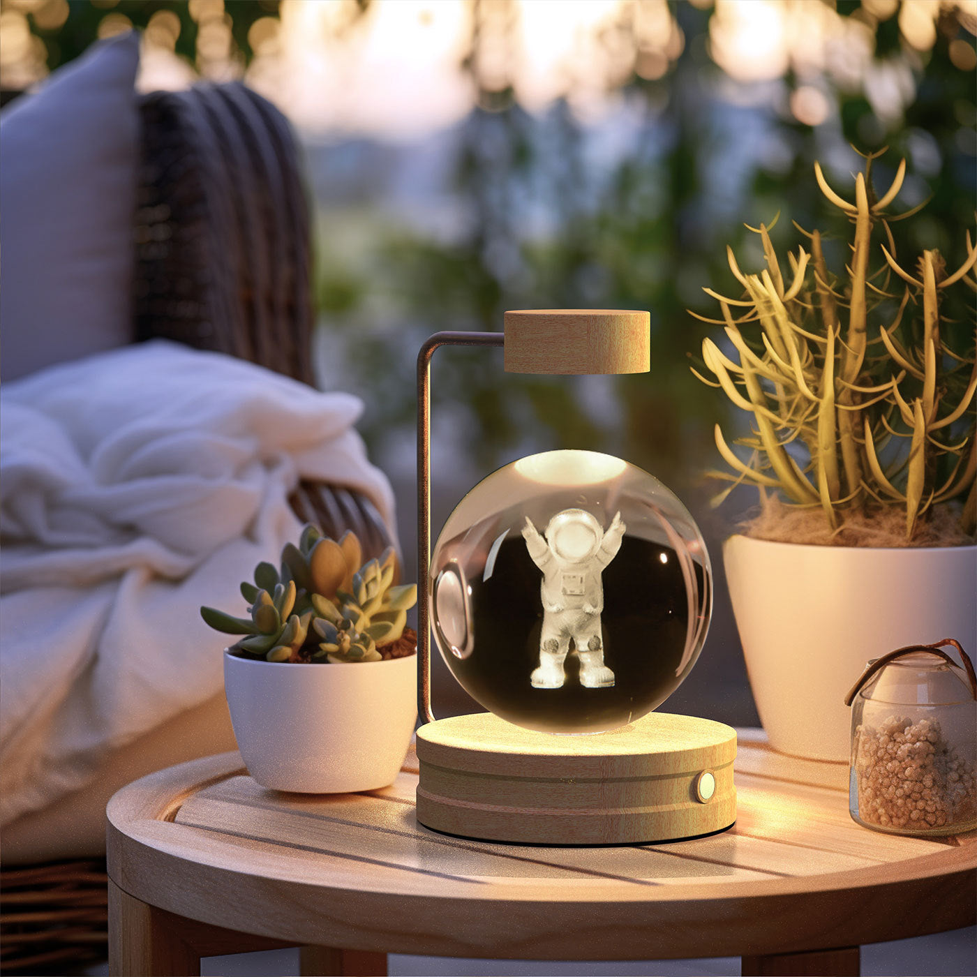 Crystal Ball Cosmic Indoor USB Bedside Night Light Lamp