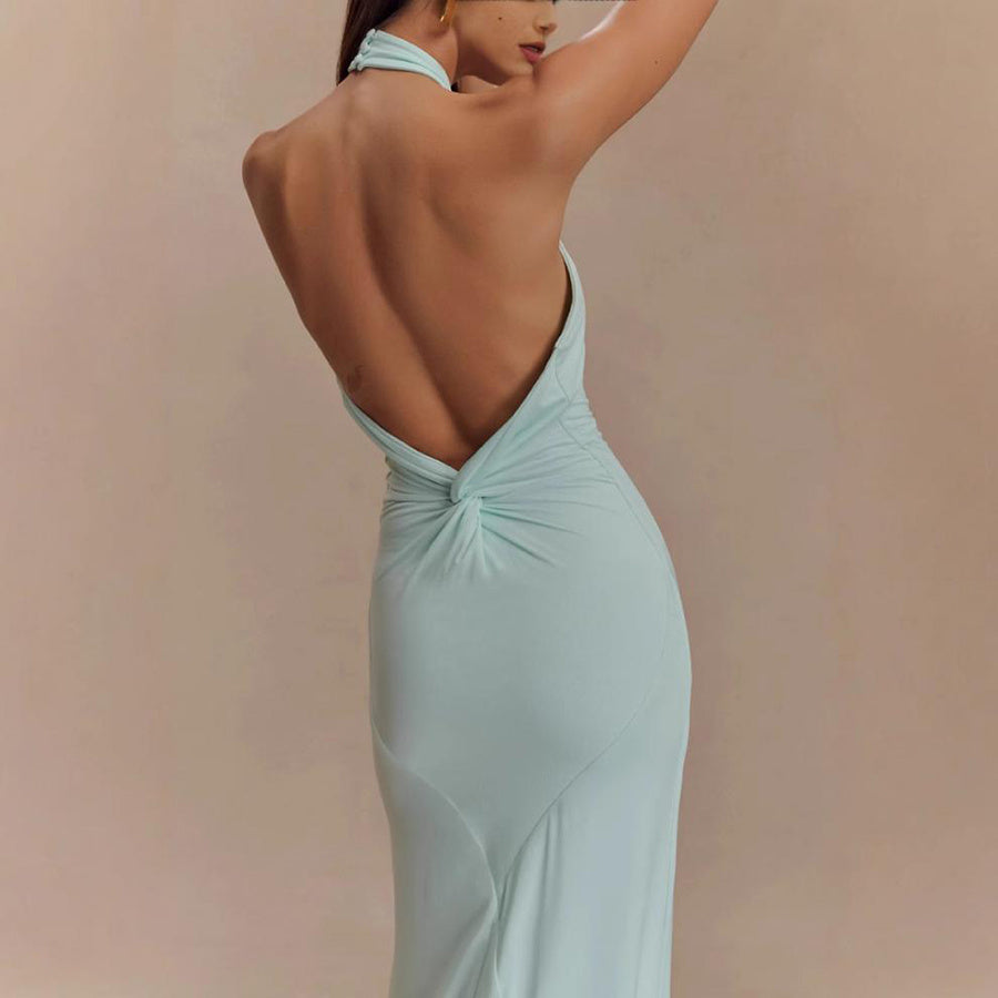 Bodycon Halter Backless Skinny Waist Slimming Maxi Prom/Party/Club Formal Dress to 3X Plus Size