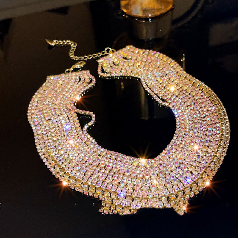Full Diamond Crystal Multi-Layer Choker Necklace