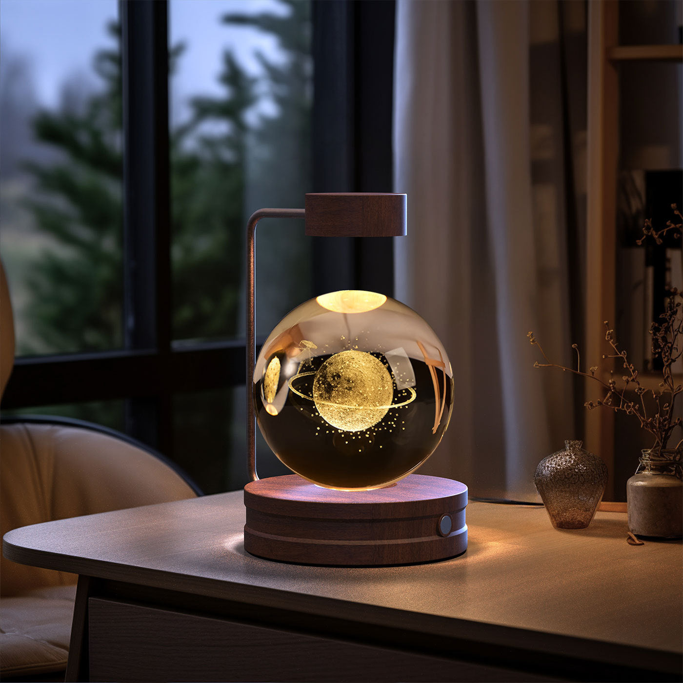 Crystal Ball Cosmic Indoor USB Bedside Night Light Lamp