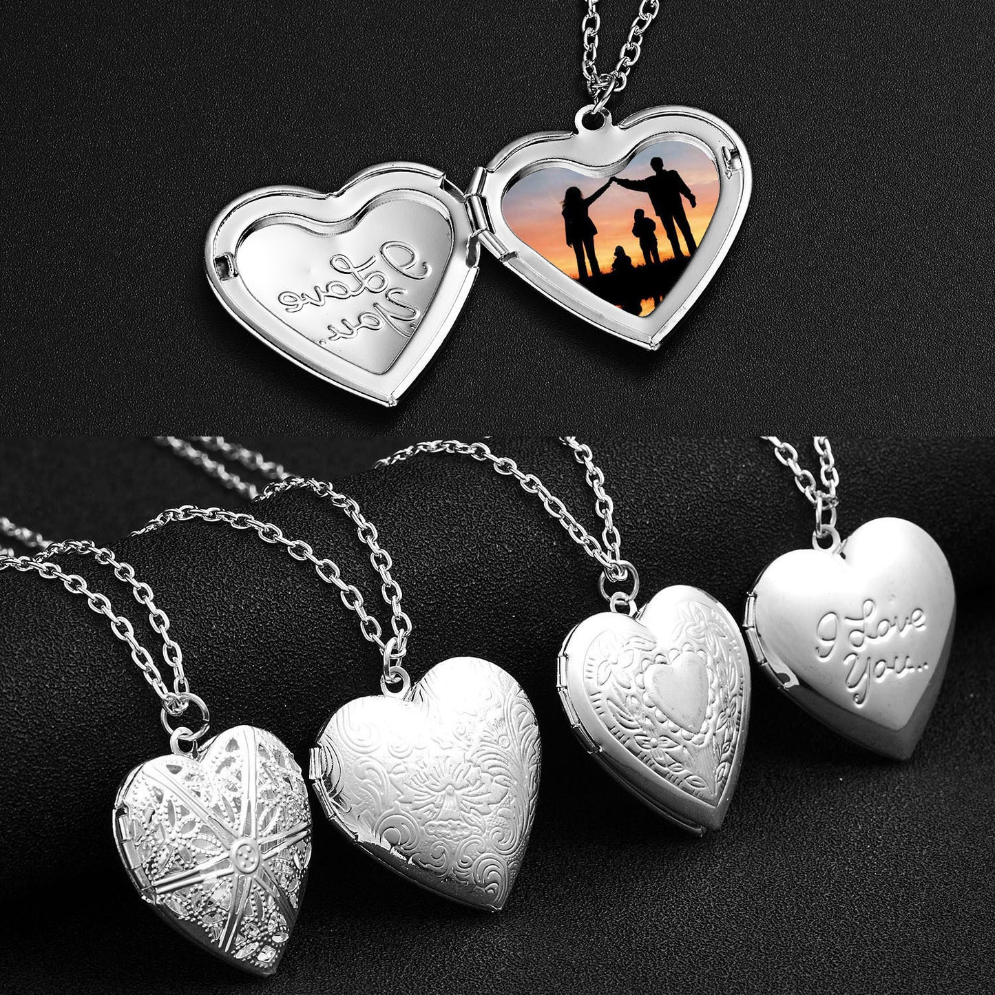 Personalized Customized Heart Shaped Photo Frame Pendant Necklace