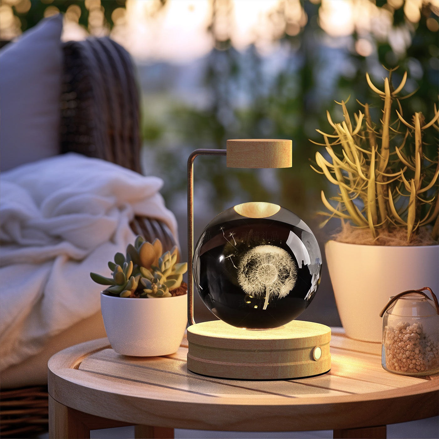 Crystal Ball Cosmic Indoor USB Bedside Night Light Lamp