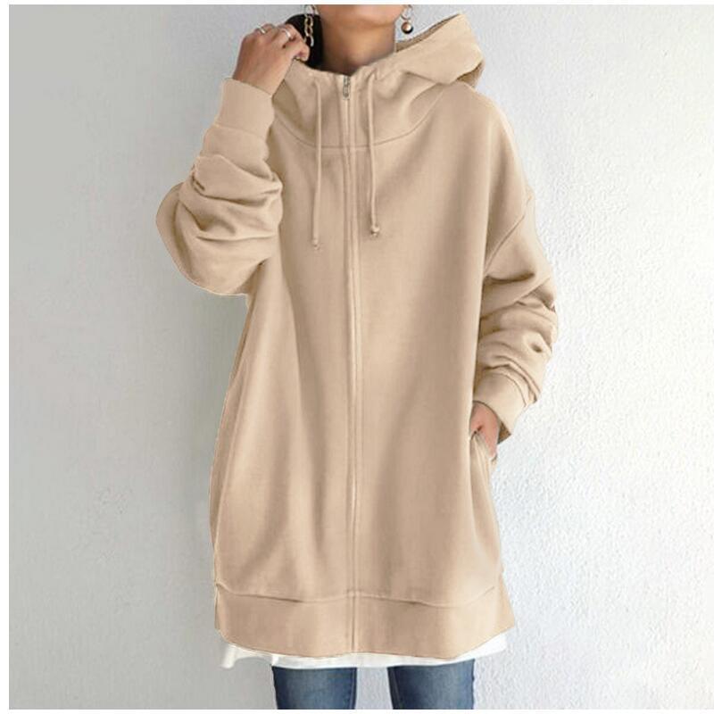 Oversized Drawstring Women's Fuzzy Long Sleeve Sports Pullover Zipper Hoodie Sweatshirt to 5X Plus Size