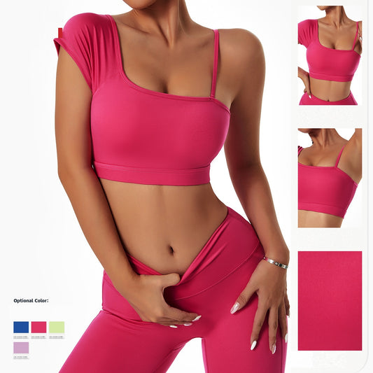 Asymmetrical One Shoulder 2-Piece Women's Yoga Workout Set