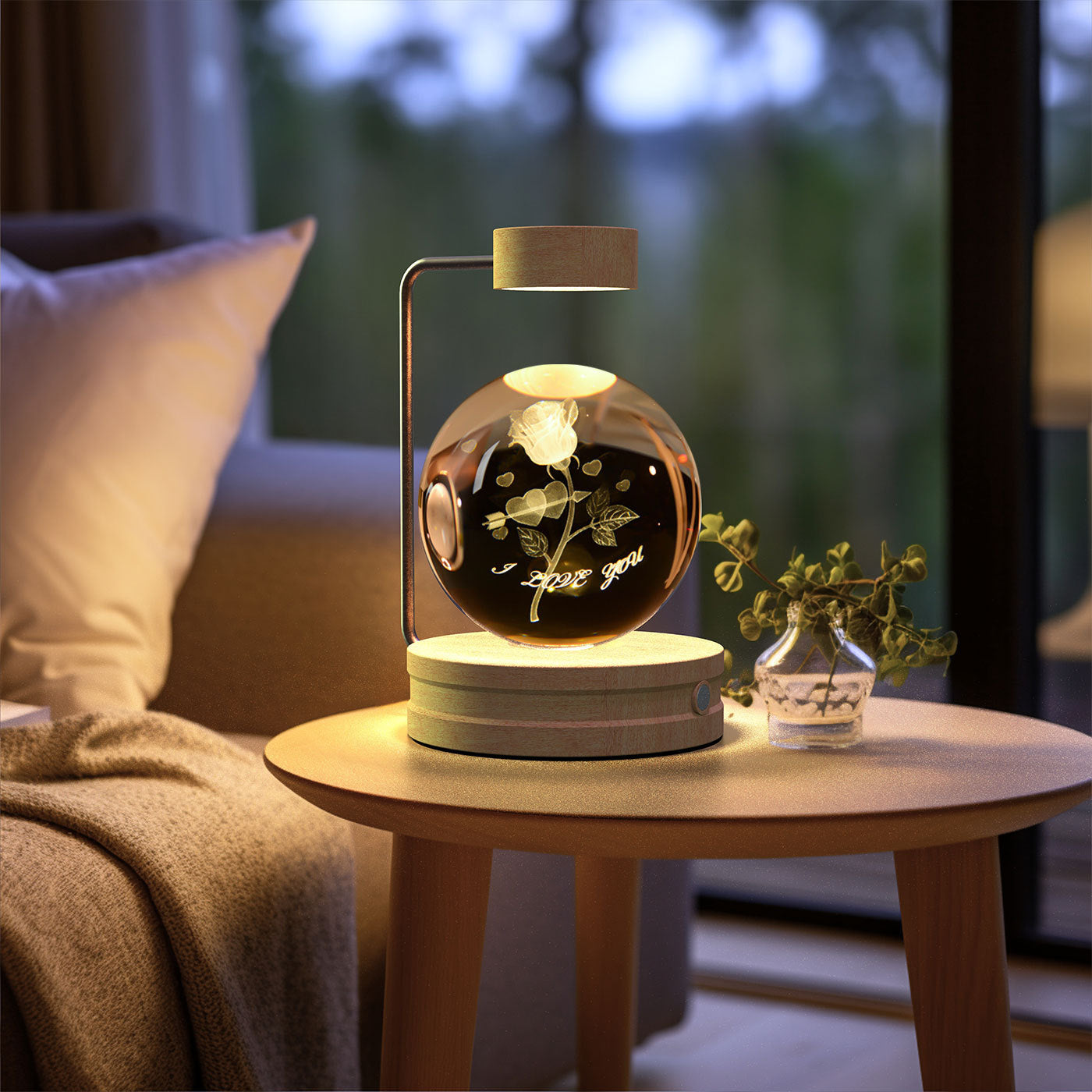 Crystal Ball Cosmic Indoor USB Bedside Night Light Lamp