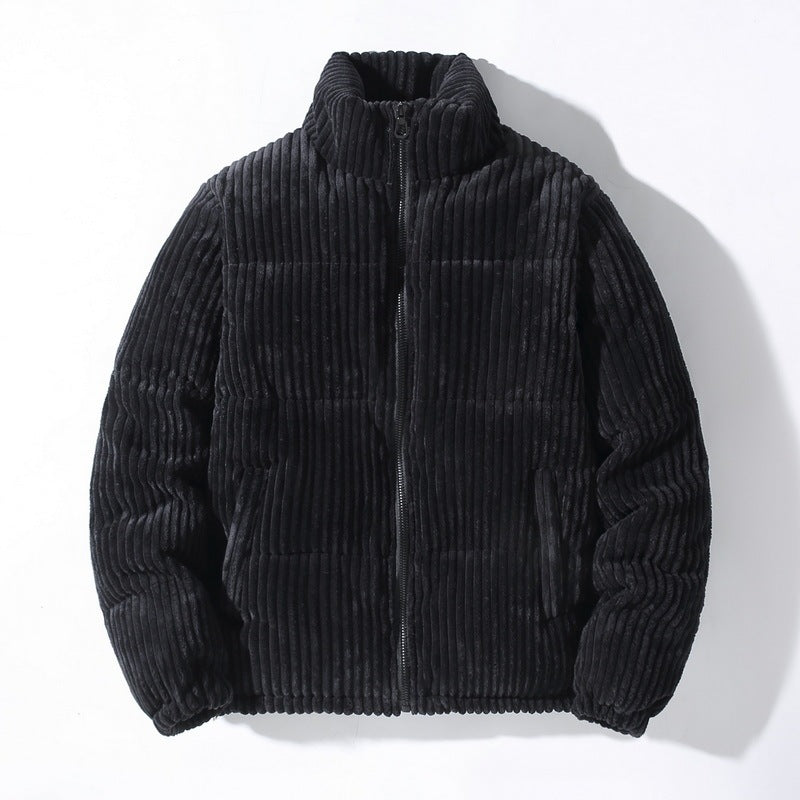 Men's Oversized Corduroy Padded Hip-Hop Zipper Jacket