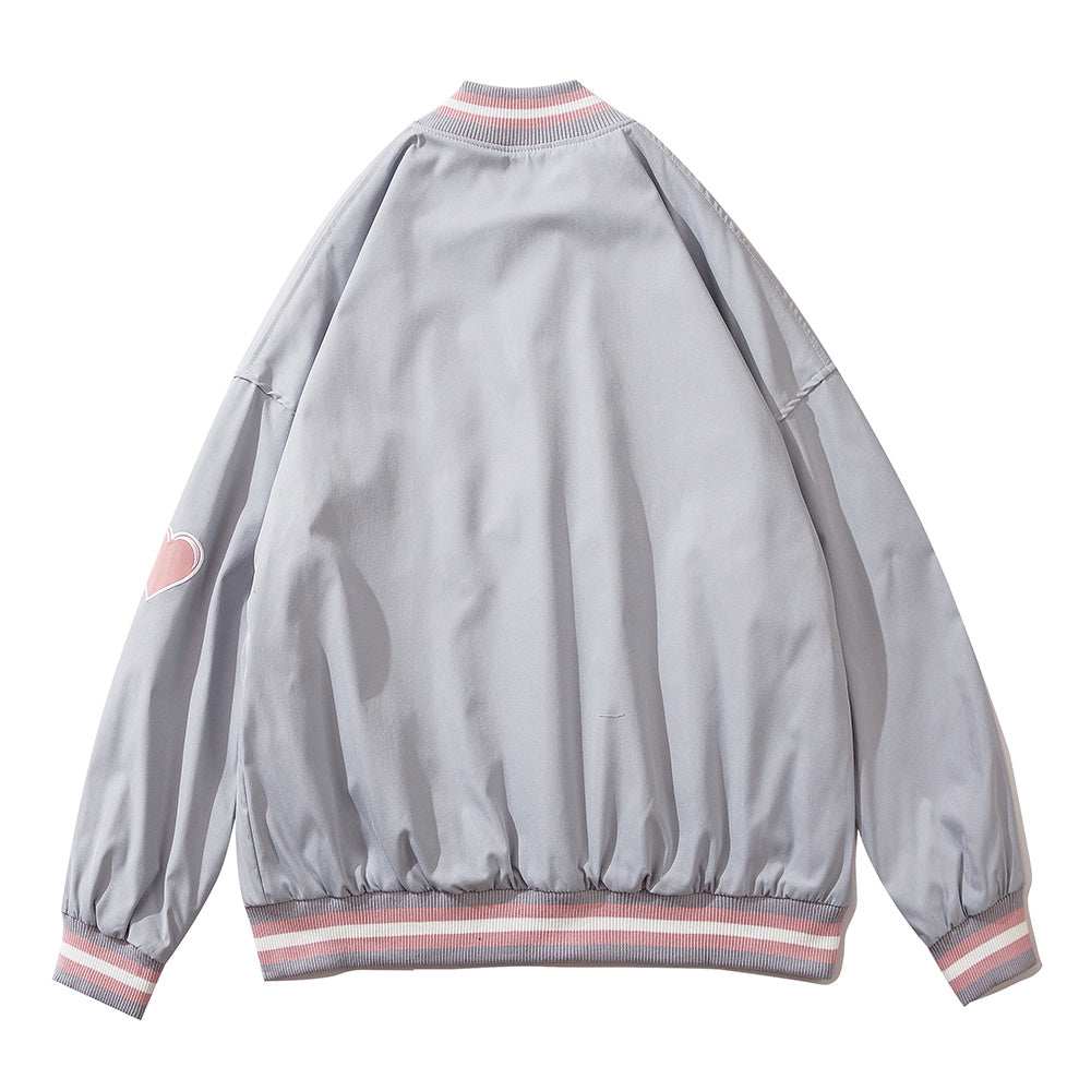 Men's "404 Mood" High Street Vintage Embroidered Hip-Hop Bomber Jacket
