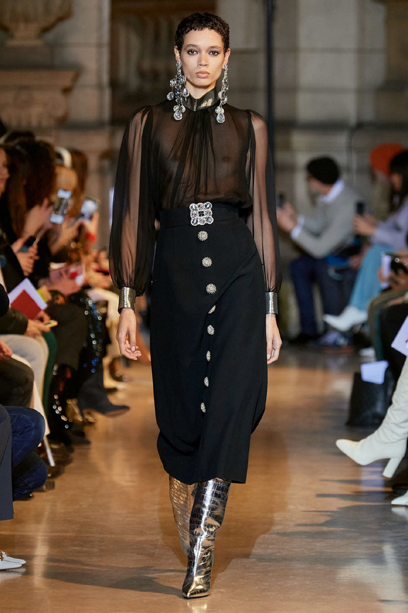 Metallic Croc Pattern Women's Solid Color Pointed Toe Square Heel Knee-High Boots