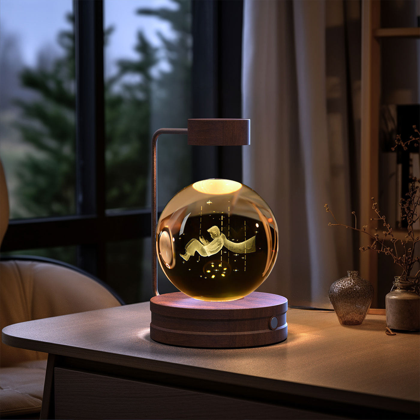 Crystal Ball Cosmic Indoor USB Bedside Night Light Lamp