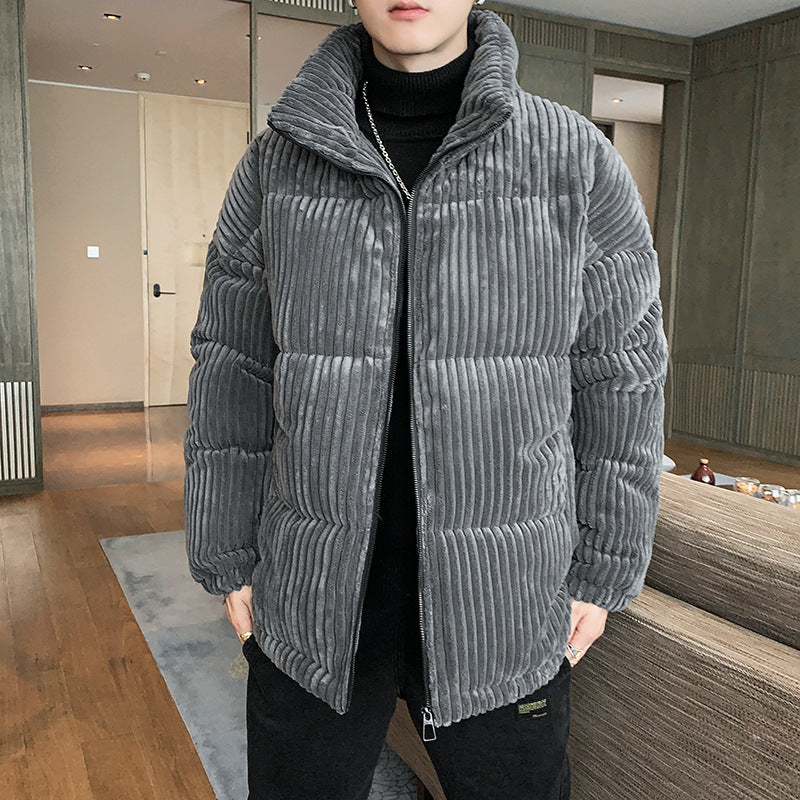 Men's Oversized Corduroy Padded Hip-Hop Zipper Jacket
