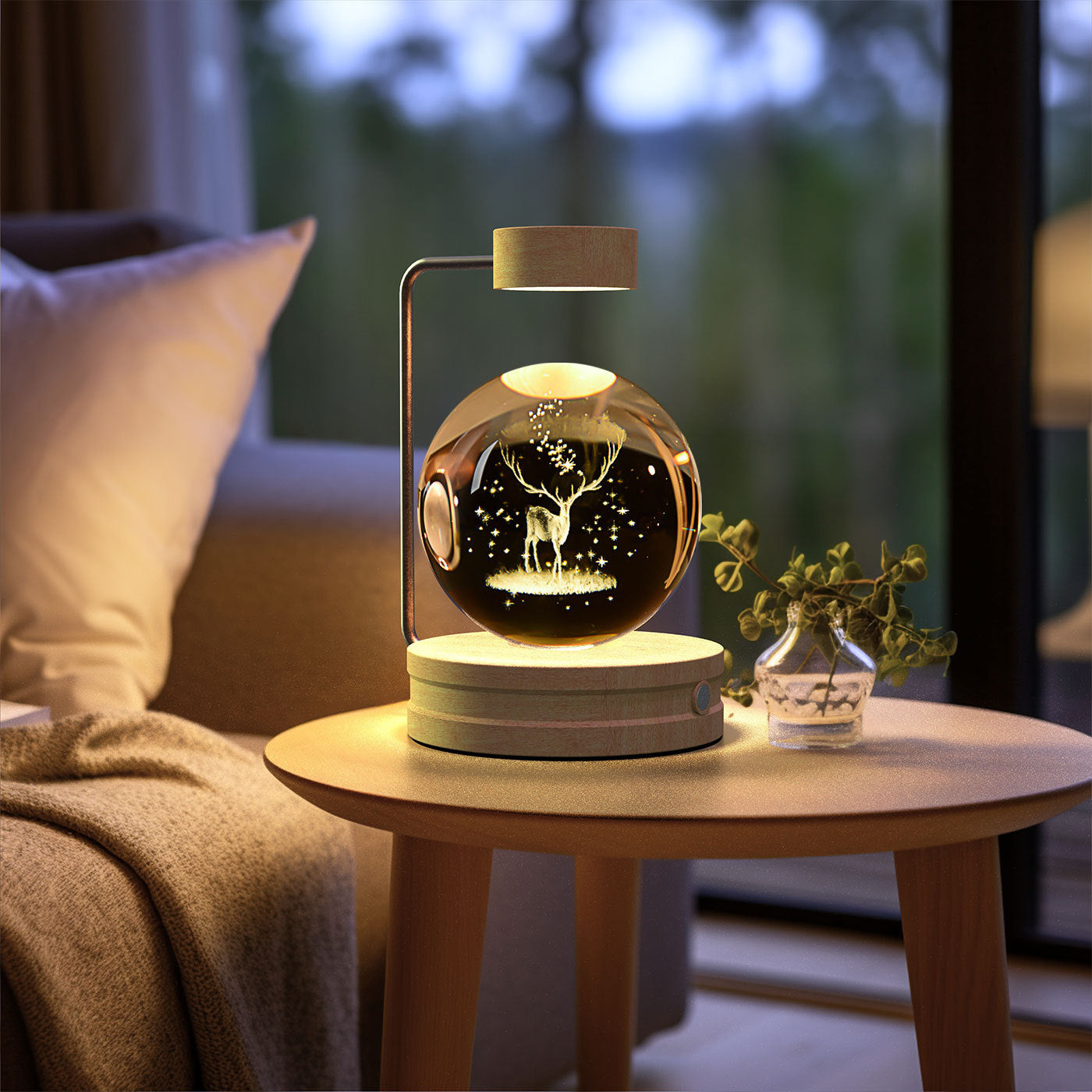 Crystal Ball Cosmic Indoor USB Bedside Night Light Lamp