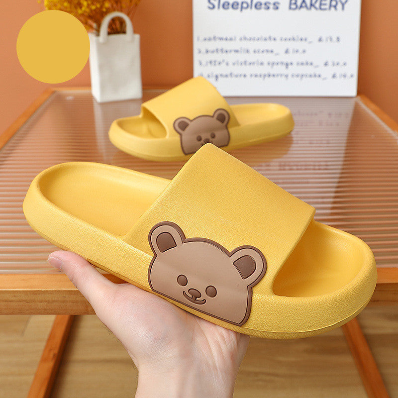 Unisex Teddy Bear/Bunny Thick Sole Flip-Flop Slipper Slides
