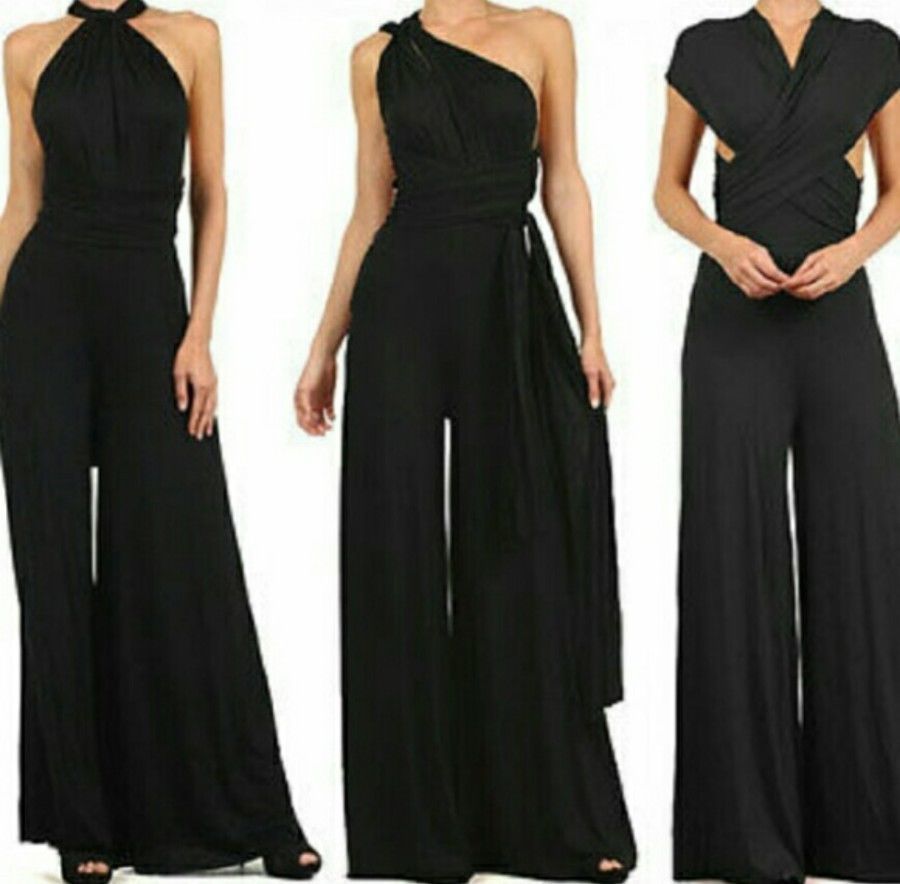 Criss-Cross Bandage Wide Leg V-Neck Sleeveless Women's Solid Color Wide Leg Jumpsuit