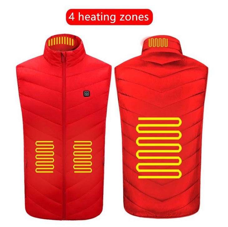 Men's Heated Stand Collar Washable USB Charging Cotton Down Electric Vest