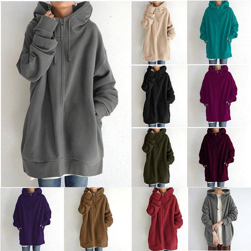 Oversized Drawstring Women's Fuzzy Long Sleeve Sports Pullover Zipper Hoodie Sweatshirt to 5X Plus Size